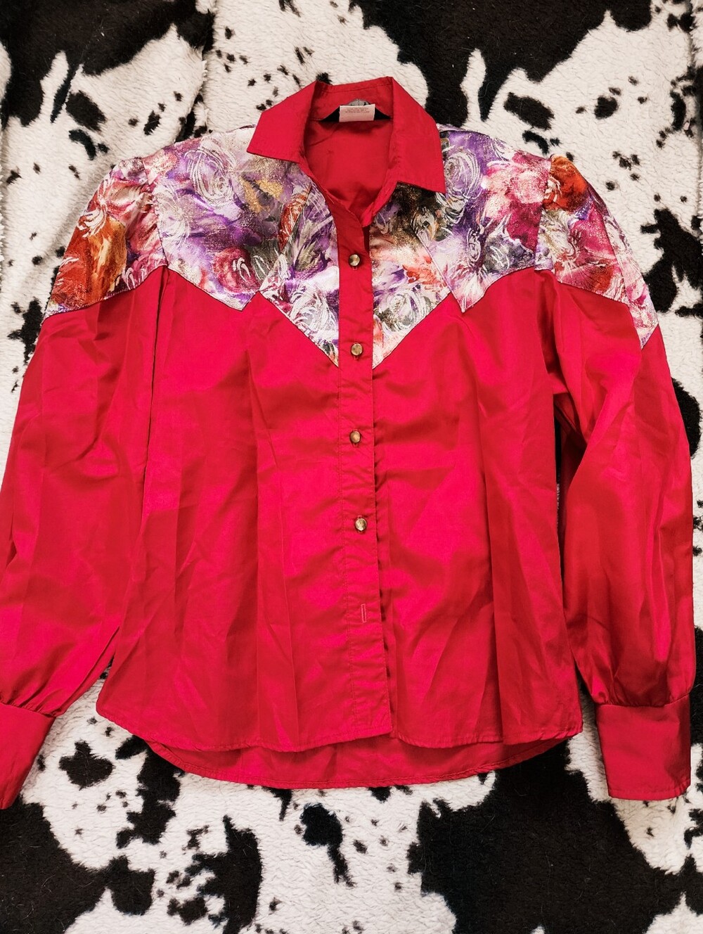 "ROPER" WOMEN'S 80'S RODEO COWGIRL BUTTON UP - MAGENTA